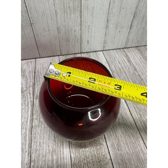 Vintage Anchor Hocking Ruby Red Apothecary Jar with Clear Glass Lid 5.5" Tall - Picture 8 of 8